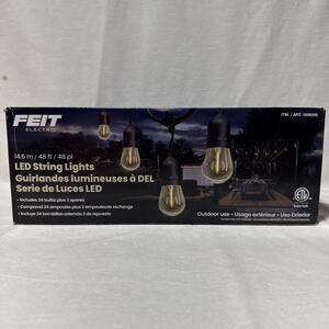 Feit Electric 48 ft. LED string lights 24 Bulbs NEW